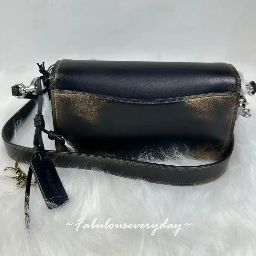 Coach Tabby Shoulder Bag 20 Xbody In Loved Leather/Silver/Black Brown CBH36 NWT